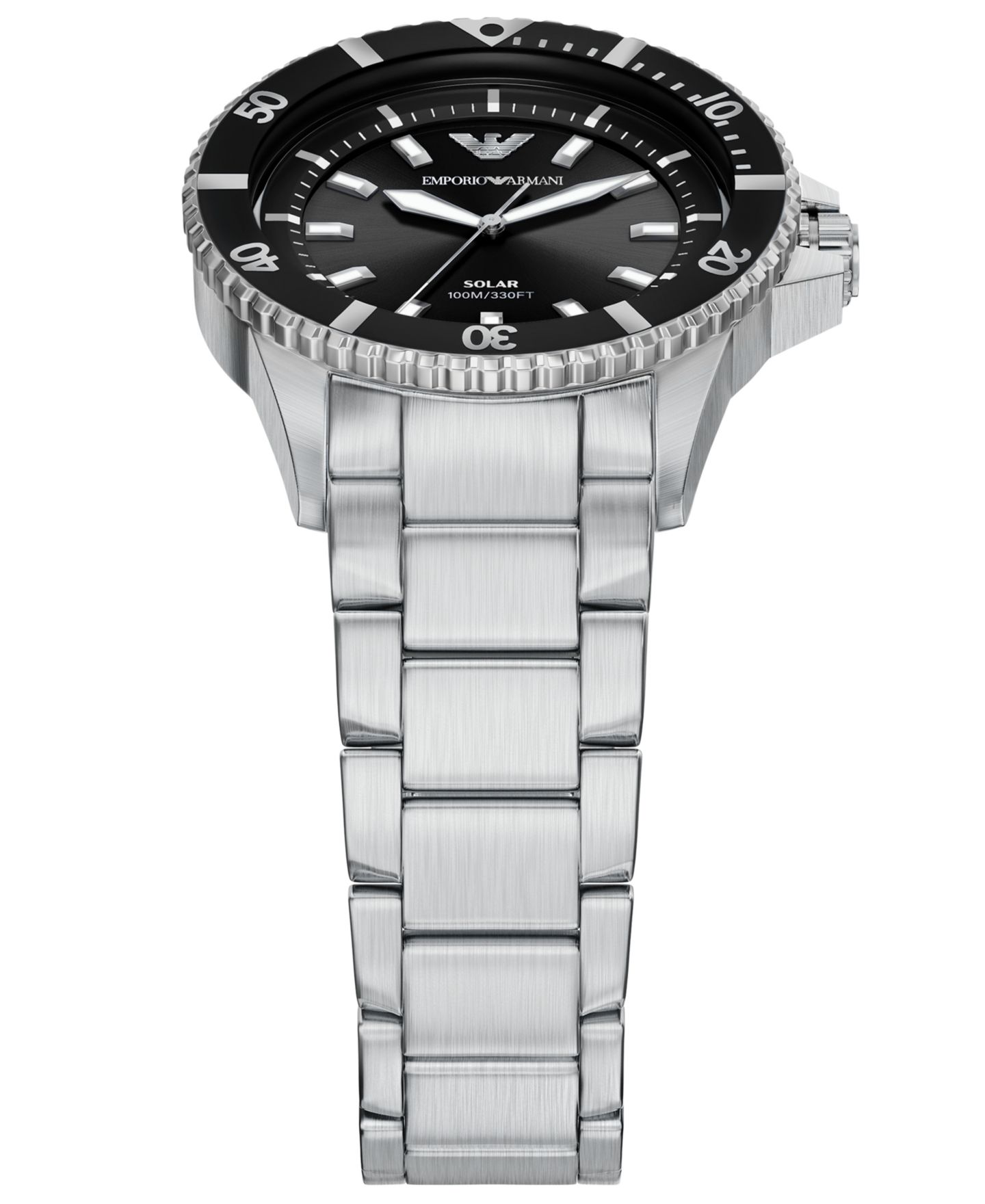 Мужские часы Emporio Armani World Explorer Solar Three Hand Silver Stainless Steel Watch, 42mm — фото 4