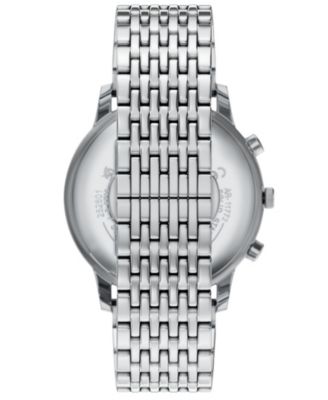 Men's Quartz Chronograph Silver Stainless Steel Watch, 42mm