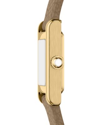 Women's Quartz Two-Hand Brown Leather Watch, 26mm