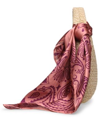 Bdaena Scarf Straw Hobo Bag
