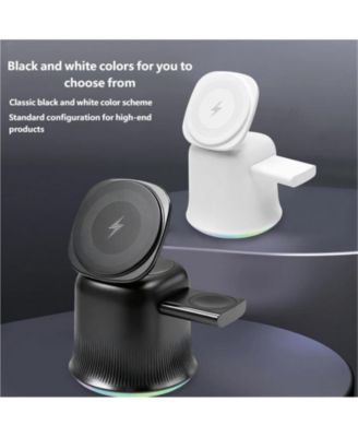 3-in-1 Wireless Charger with Charging Port - Compatible with Phone, Earphones and Watch, Magnetic Stand with MagSafe