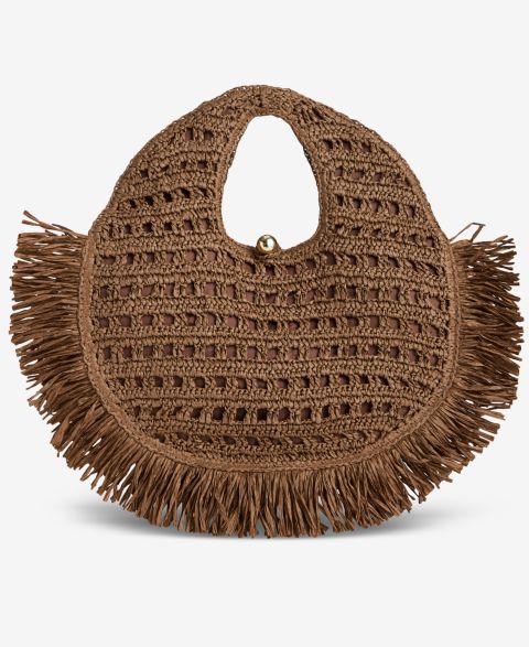 Женская сумка I.N.C. International Concepts Fringe Trim Straw Tote, цвет: Коричневый
