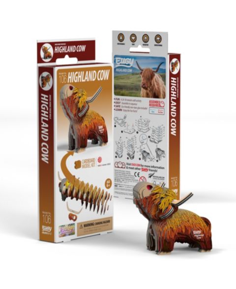 Детский пазл Eugy Highland Cow 3D Puzzle, цвет: Коричневый
