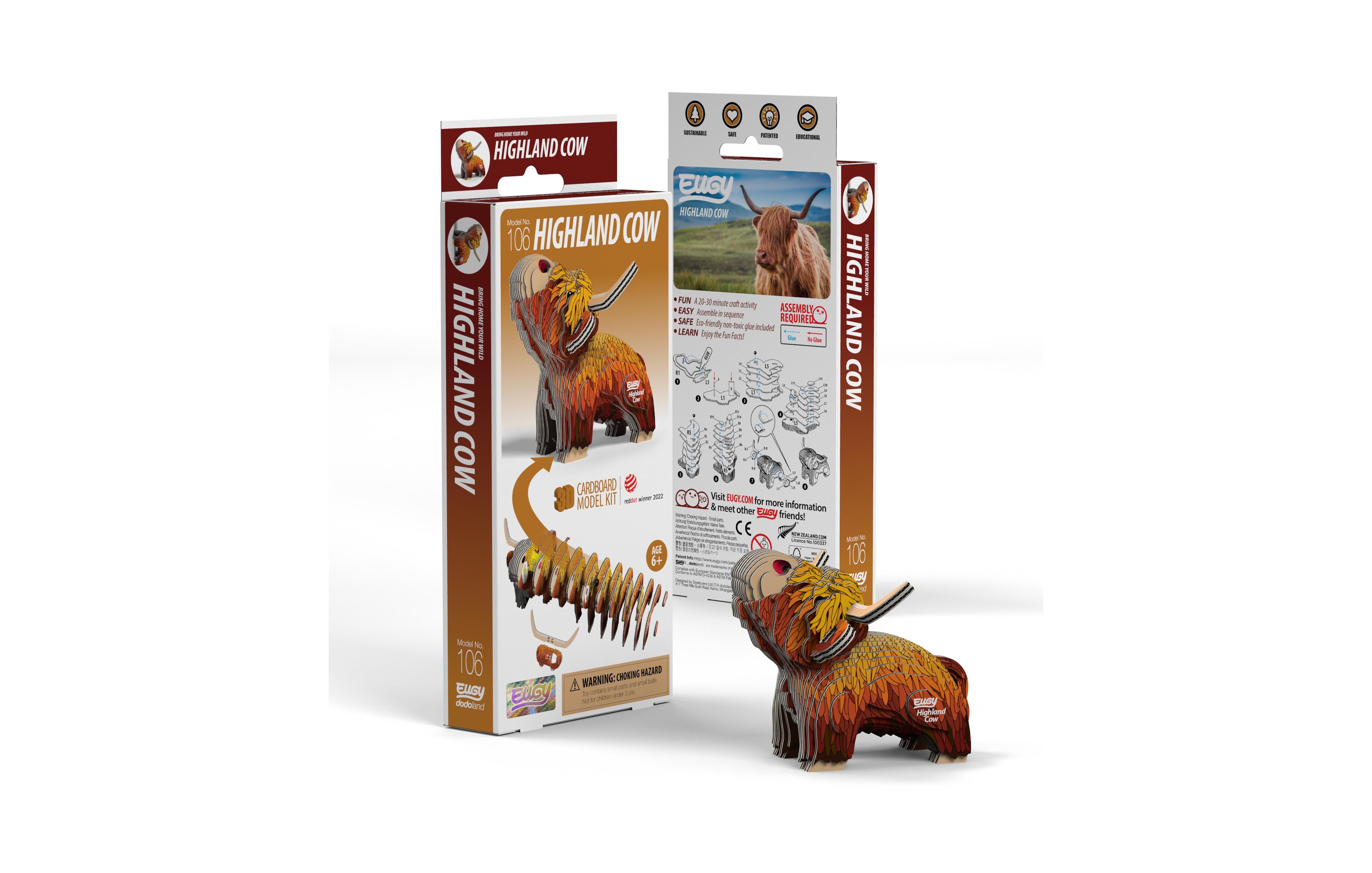 Eugy Highland Cow 3D Puzzle
