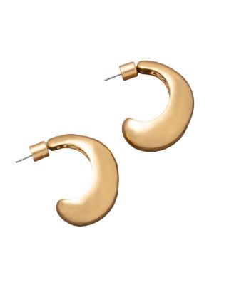 Gold-Tone Molten C Hoop Earrings
