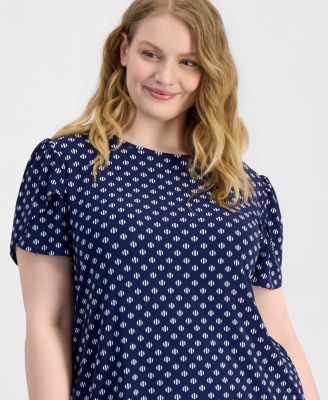 Plus Size Tulip-Sleeve Knit Top