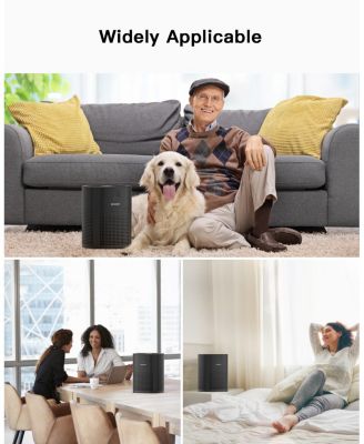 2 Pack Air Purifiers for Bedroom, Air Purifiers for Home Bedroom, Quiet Air Cleaner with 24dB Sleep Mode, True HEPA Filter for Pet, Black