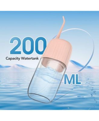 Wireless Water Flosser,200ML Portable Electric Water Dental Flossers,Rechargeable Oral lrrigator for Travel,4 Nozzles 4 Modes,Pink