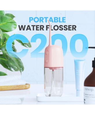 Cordless Water Flosser, Portable Electric Water Dental Flossers, Rechargeable Oral Irrigator for Travel with 4 Nozzles and 4 Modes