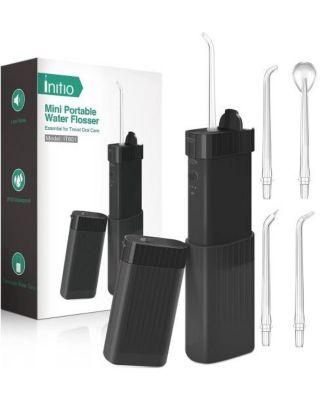 Water Flosser with Telescopic Water Tank, Portable Oral Irrigator Water for Travel, IPX7 Waterproof, 4 Nozzle Type