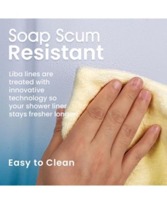 Shower Curtain Liner Waterproof Weighted with Magnets and Rings