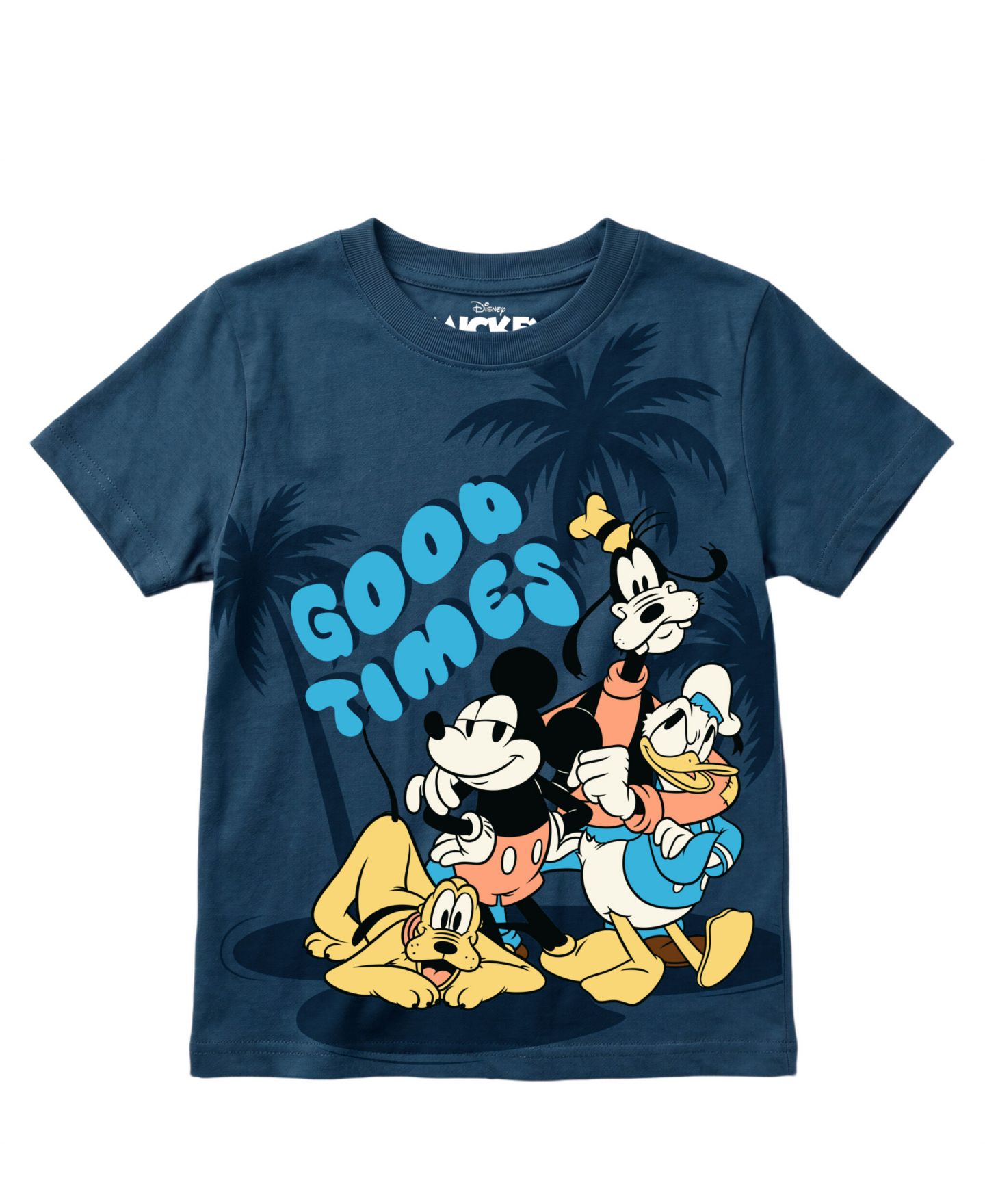 Детский комплект Mickey Mouse из 3 предметов: футболка, свитшот и шорты с принтом, 2T-7, цвет: Серый / Синий — фото 4