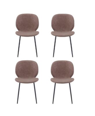 Wright Contemporary Upholstered Faux Leather Dining Chair (Set of 4)
