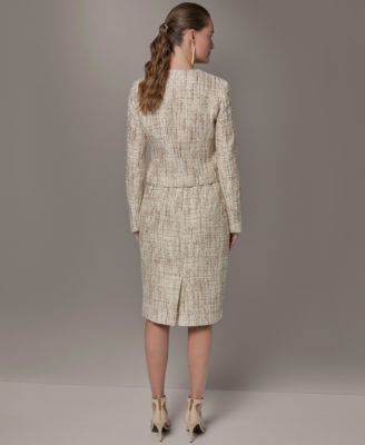 Petite Button-Front Cropped Jacket