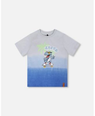 Big Boys Cotton Jersey T-Shirt with Print Gradient