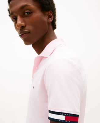 Men's Liquid Cotton Red, White, and Blue Cuff Polo