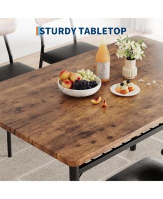 Dining Table for 2 with Storage Rack Small Kitchen Table for 2 with Metal Frame Square Table with Upholstered Chairs