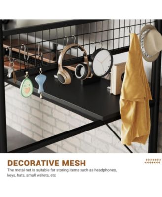 Loft Bunk Bed with L-Shaped Desk, Twin Loft Bed with Desk Underneath, Metal Bunk Beds with High Guardrail