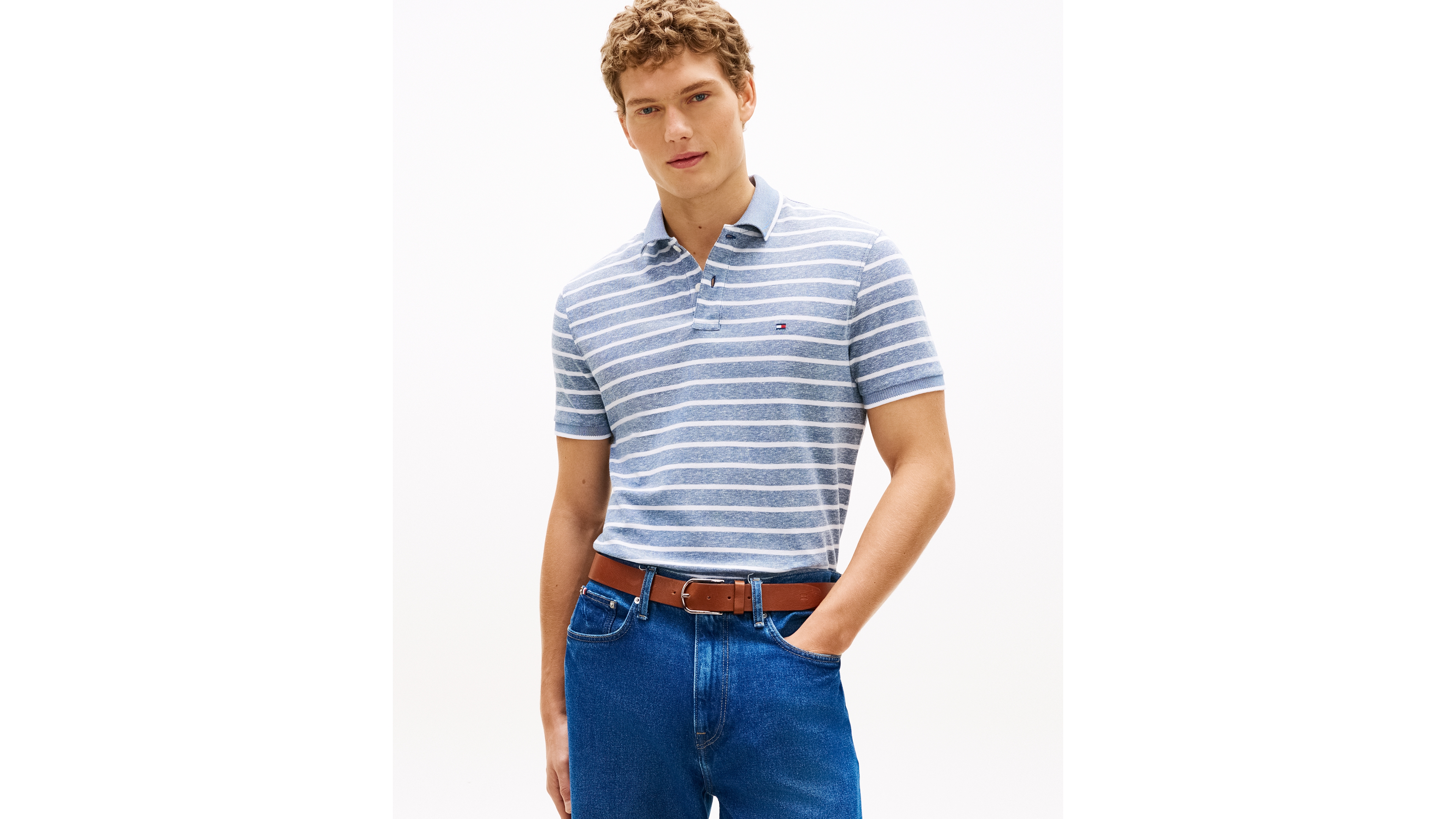 Tommy Hilfiger Men's Regular-Fit Tipped Linen Polo Shirt