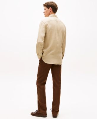 Men's Button-Down Linen Long Sleeve Shirt