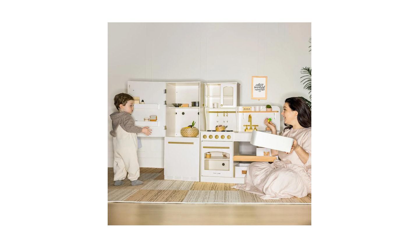 Детская игрушка Tiny Land Wooden Play Kitchen Fridge, Ages 3+ — фото 9