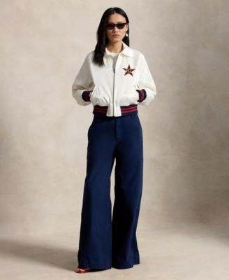 Women's Spread Collar Long-Sleeve Bomber Jacket