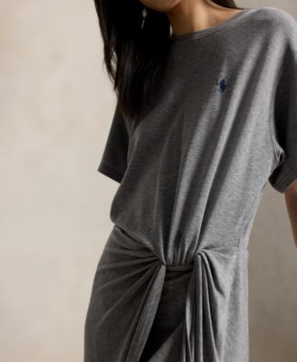Women's Crewneck Twist Detail T-Shirt Dress