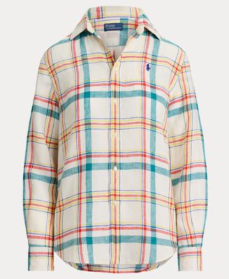 Women's Spread Collar Buttoned Placket Shirt