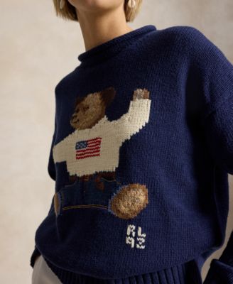 Women's Rolled Crewneck Long-Sleeve Sweater