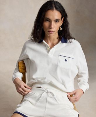Women's Long-Sleeve Collared Polo Shirt