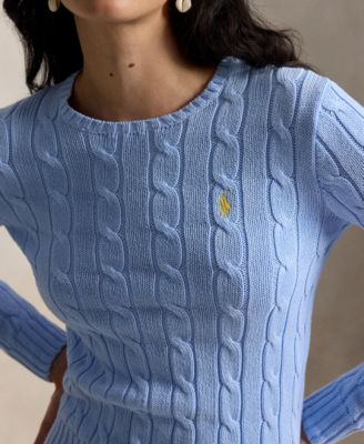 Women's Cable-Knit Cotton Crewneck Sweater