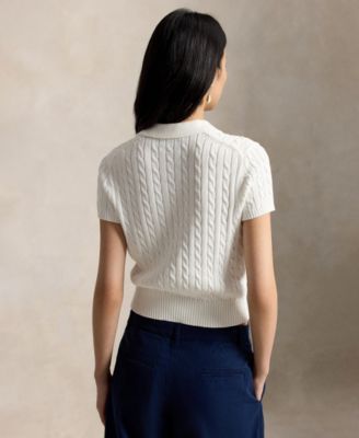 Women's Slim Fit Ribbed Collar Cropped Sweater