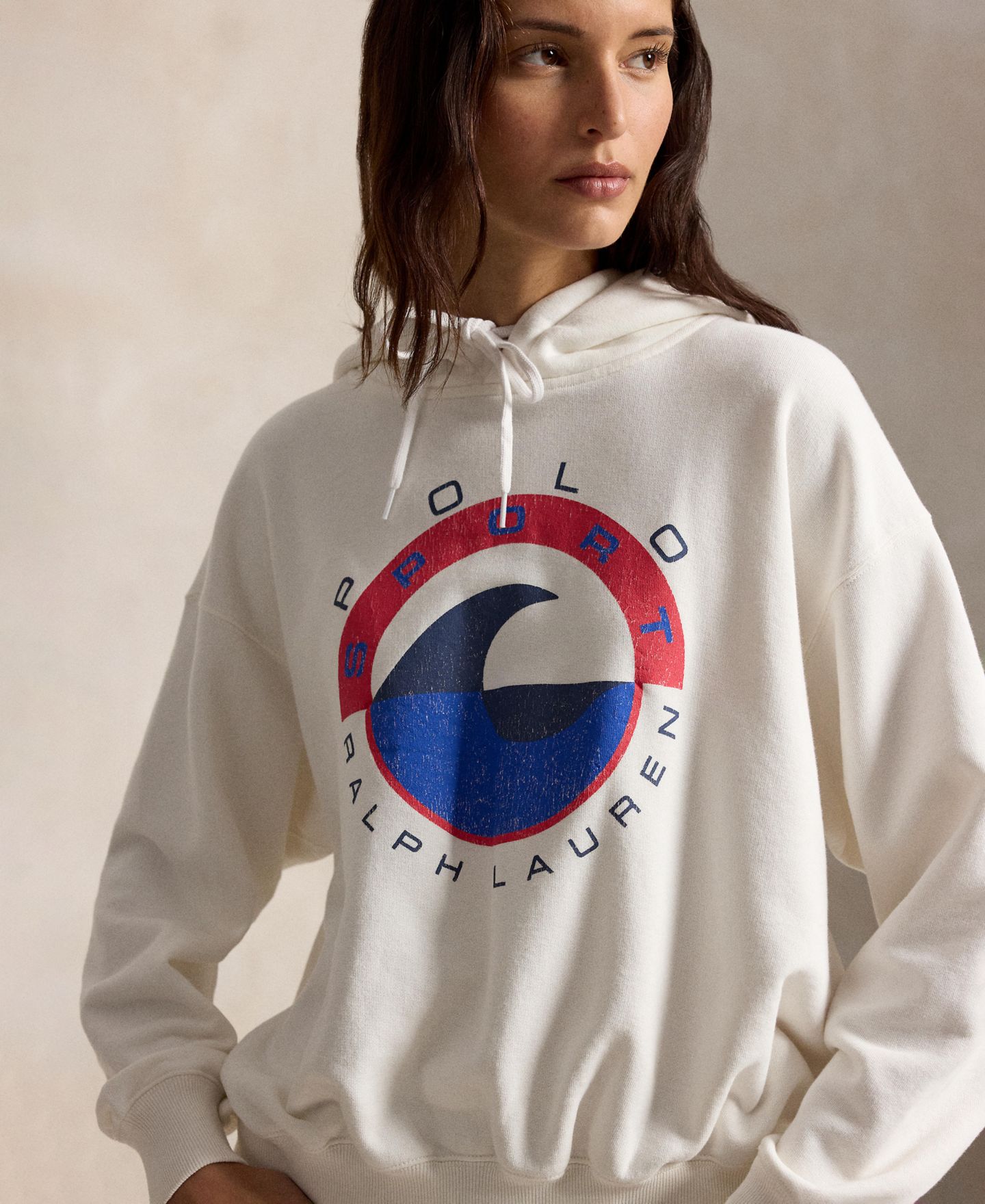 Женский свитшот Polo Ralph Lauren Drawstring Hood Long-Sleeve Sweatshirt, цвет: Белый — фото 3