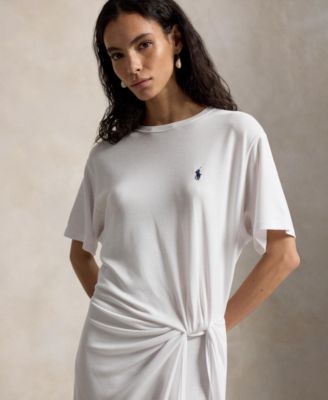 Women's Crewneck Twist Detail T-Shirt Dress