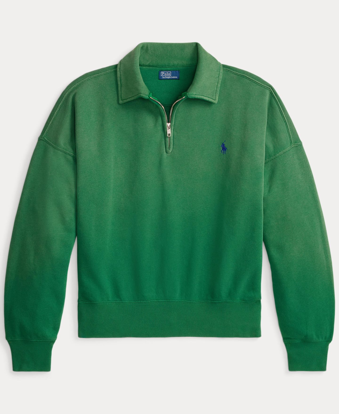 Женский свитшот Polo Ralph Lauren Spread Collar Long-Sleeve Quarter-Zip, цвет: Зелёный — фото 2