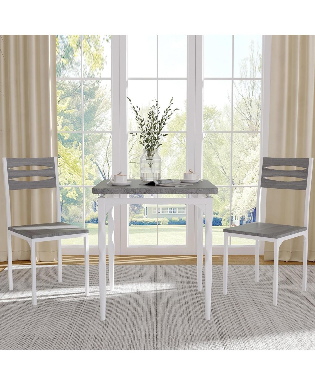 gaomon Dining Table Set for 2 Dining Table and Chairs Set of 2 3 Piece Dining Table Set with Spiral Table Legs for Small Spaces Kitchen Apartment