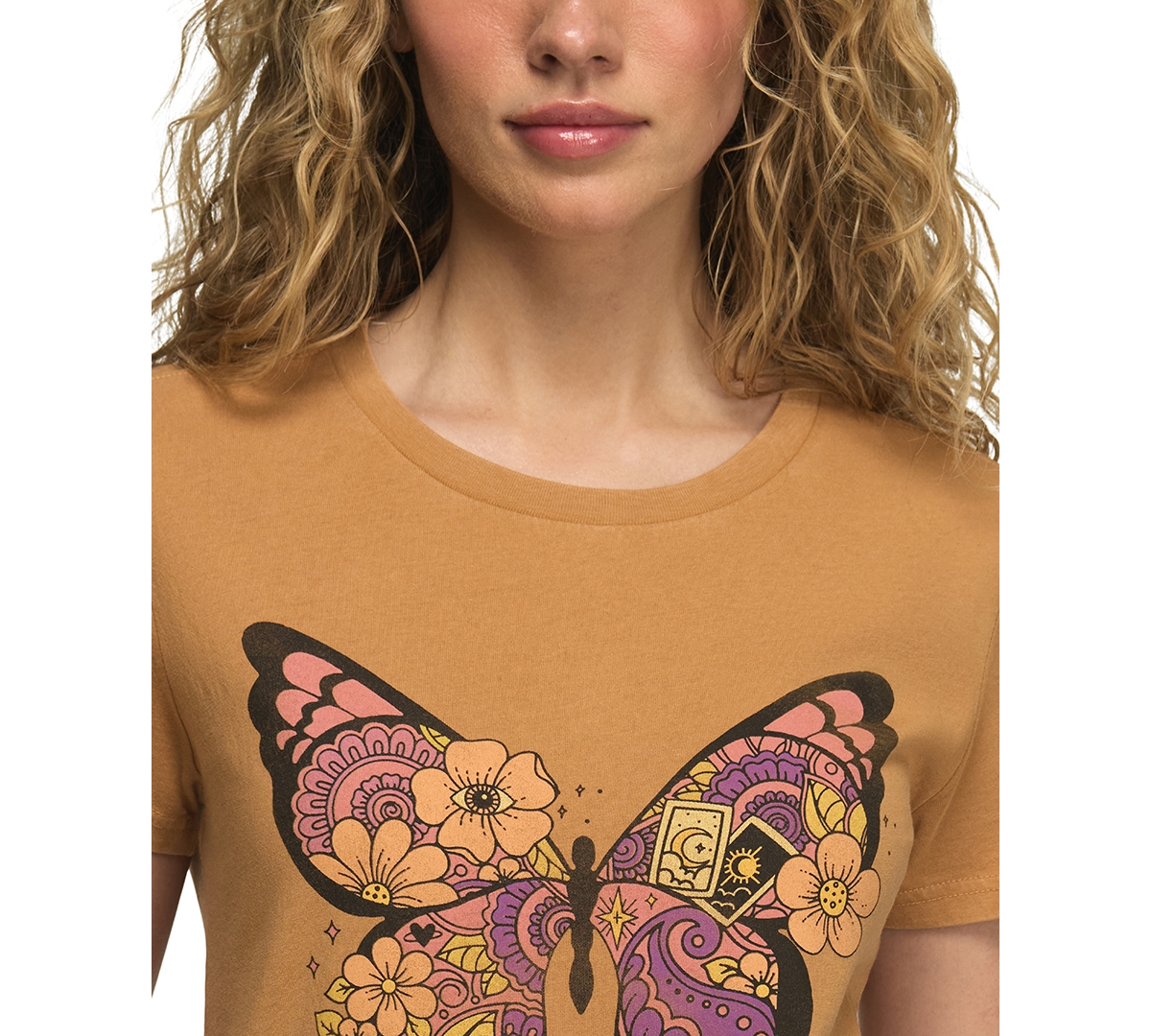 Lucky Brand Women's Spiritual Butterfly Classic Crew Neck T-Shirt