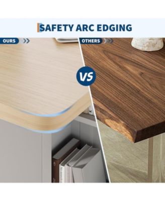 Space Saving Folding Dining Table with Storage - Kitchen Table with 6 Wheels Drawer and Shelves Compact Dining Table for Small Spaces