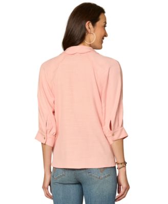 Women's Scallop Edge Collared Shirt