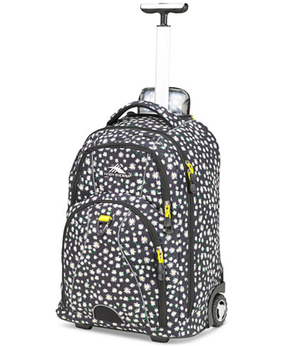 High Sierra Freewheel Rolling Backpack in Daisies