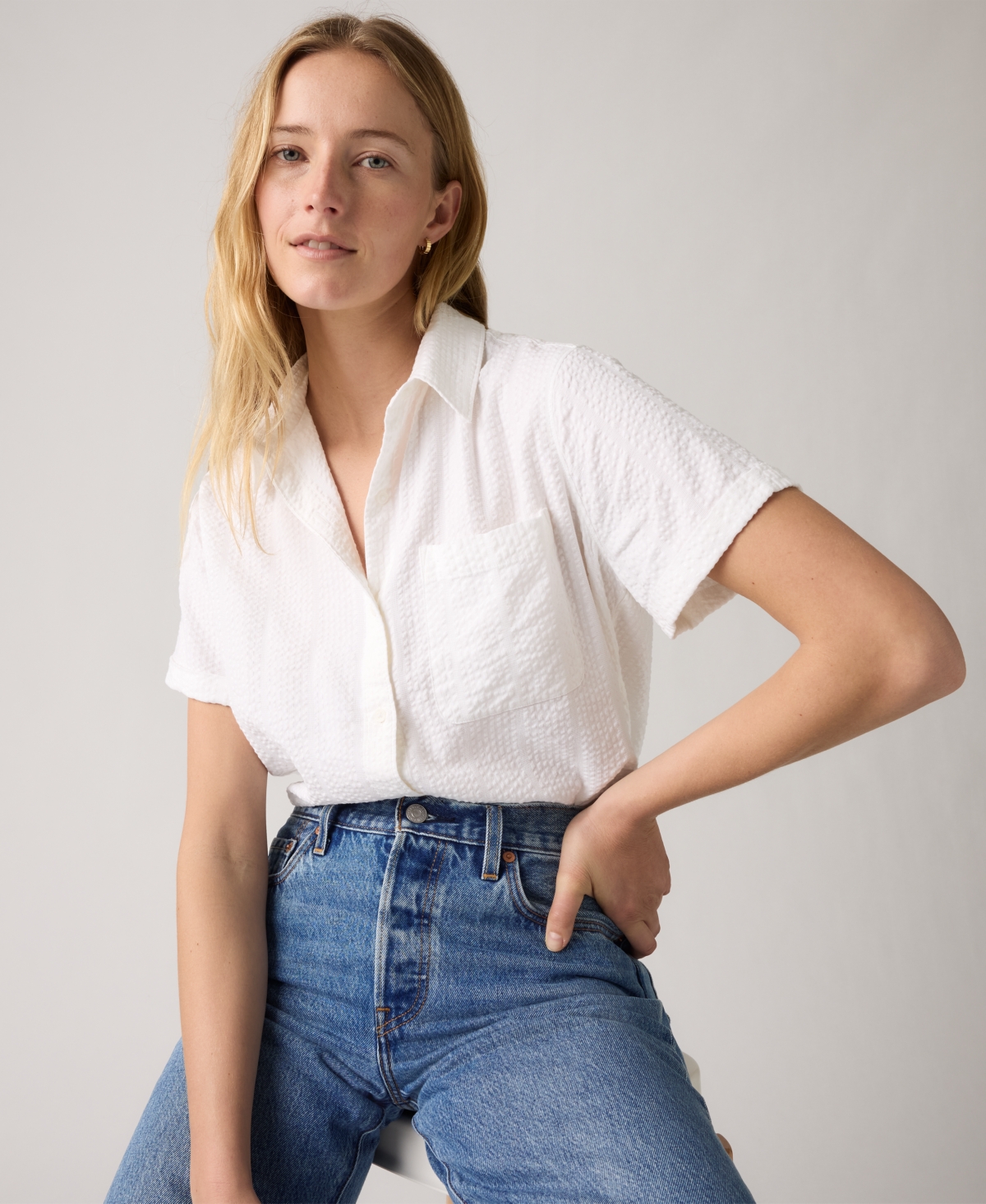 Levi's Women's Darlene Printed Short-Sleeve Shirt