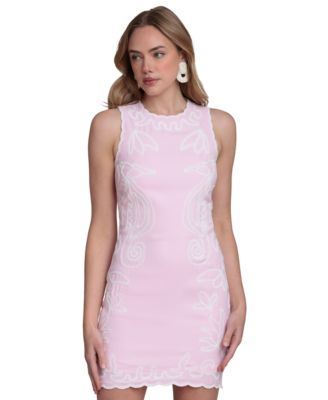 Women's Seahorse Embroidery Mini Dress