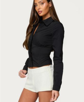 Women's Amelie Lace Up Button Up Shirt