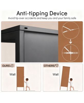 Tempered Glass Sturdy Steel Frame 3-Side Display Cabinet