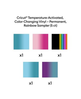 Temperature Activated Color Changing Permanent Vinyl Sampler – 12 in x 12 in Sheets (5 Count)