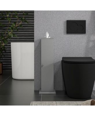 Bathroom Toilet Paper Cabinet with Doors and Shelves,