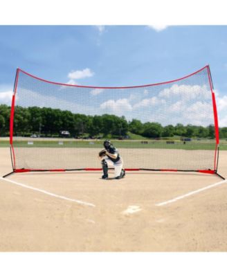 Barricade Backstop Net, 20x10 ft Sports Barrier Netting with Carry Bag, Practice Screen for Baseball, Softball, Soccer and Hockey