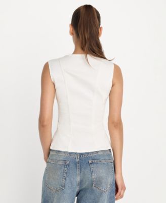 Women's Button-Front Peplum Top