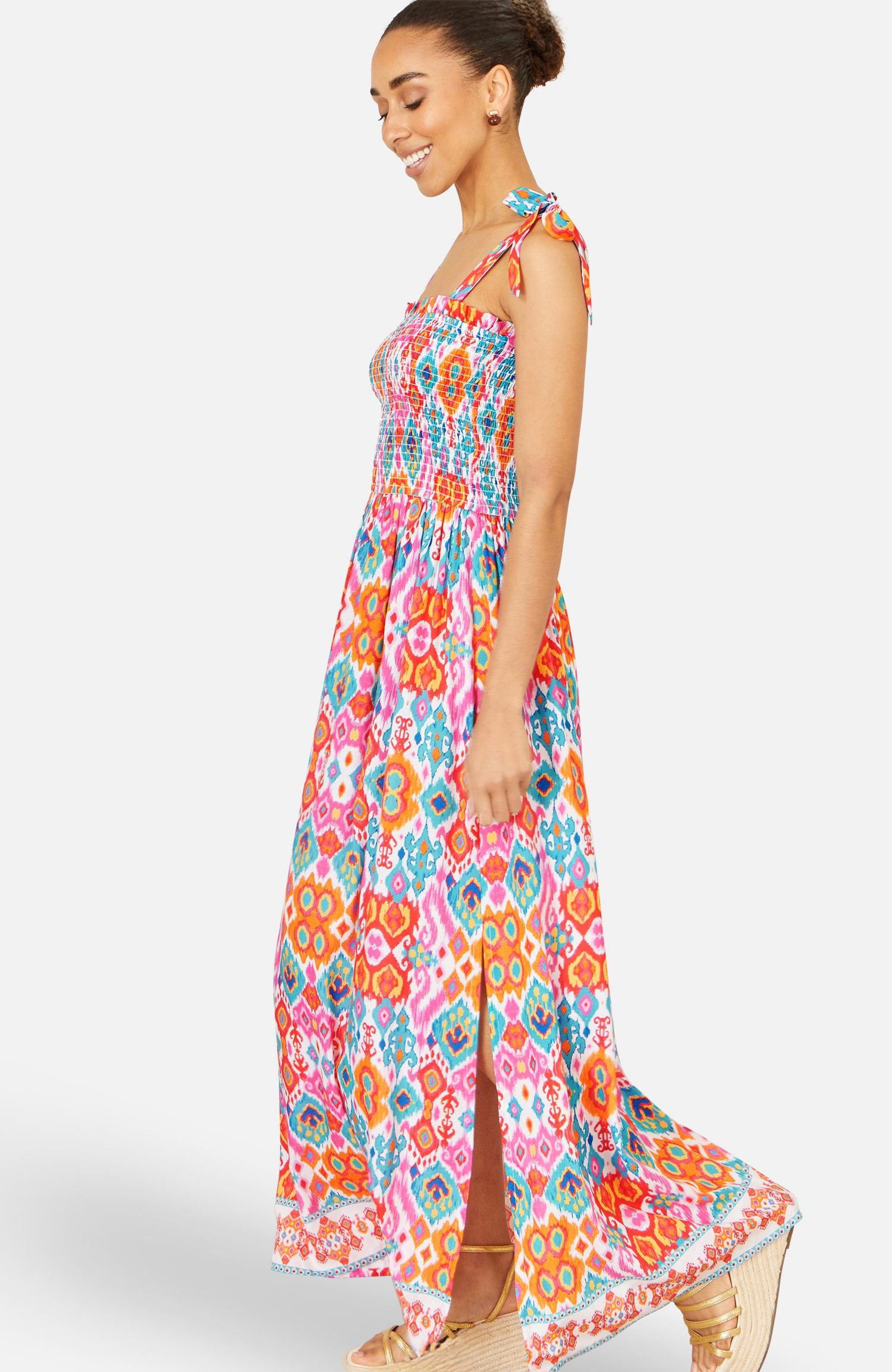 Women's Ikat Print Maxi Sun Dress