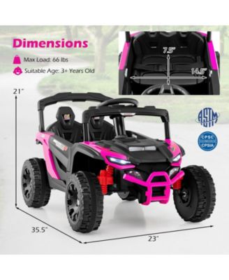 12V Kids Ride On Car UTV Electric Vehicle with LED Lights Music and Horn-Hot